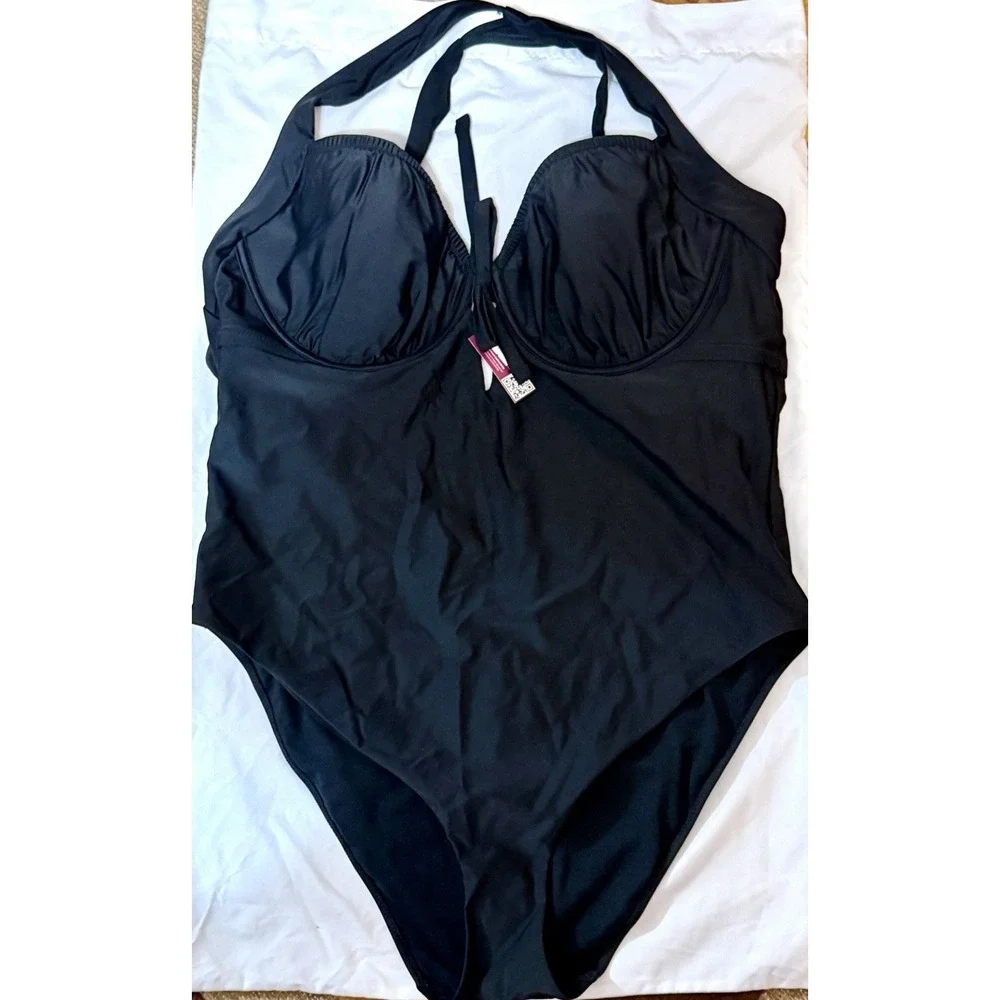 Adore Me Black One Piece Swimsuit Size 2X Swimwear, Bathing Suit, NWT
